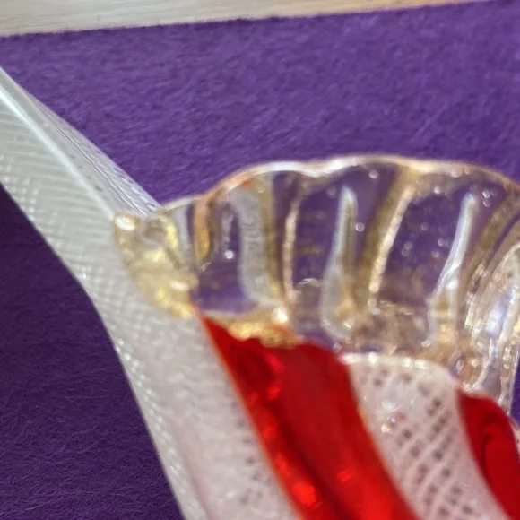 Venetian Lattacino Italian ribbon Glass Slipper - Picture 10 of 11
